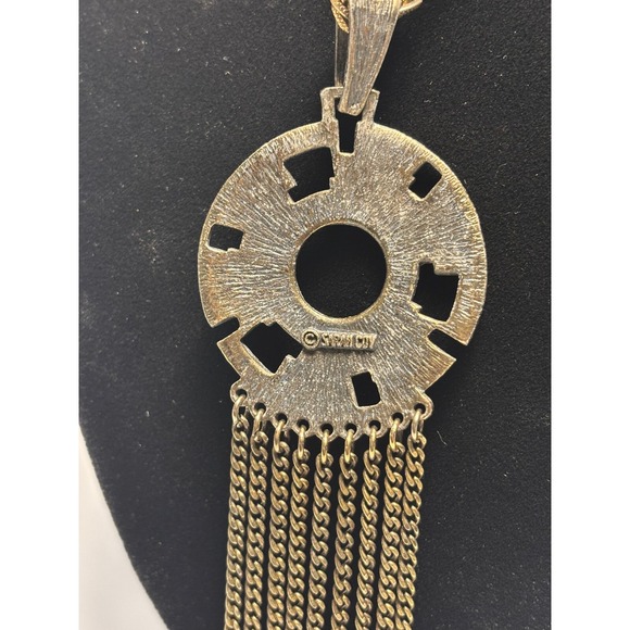 Vintage Pendant Necklace Sarah Coventry Brutalist Futuristic Sci Fi Look - Picture 6 of 8